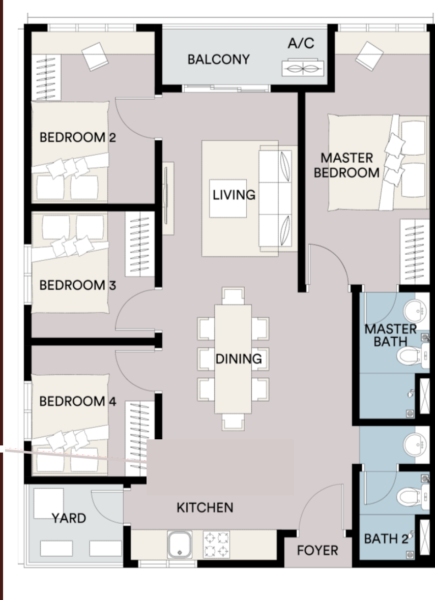 Type D SENA Residences floor plan