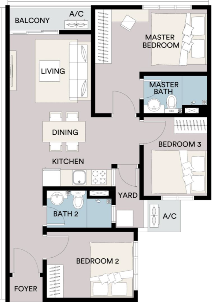 Type E SENA Residences floor plan