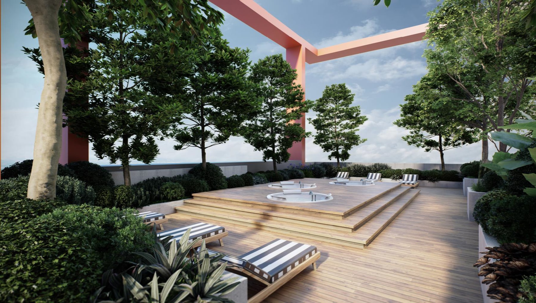 Rooftop jacuzzi at SENA Residences