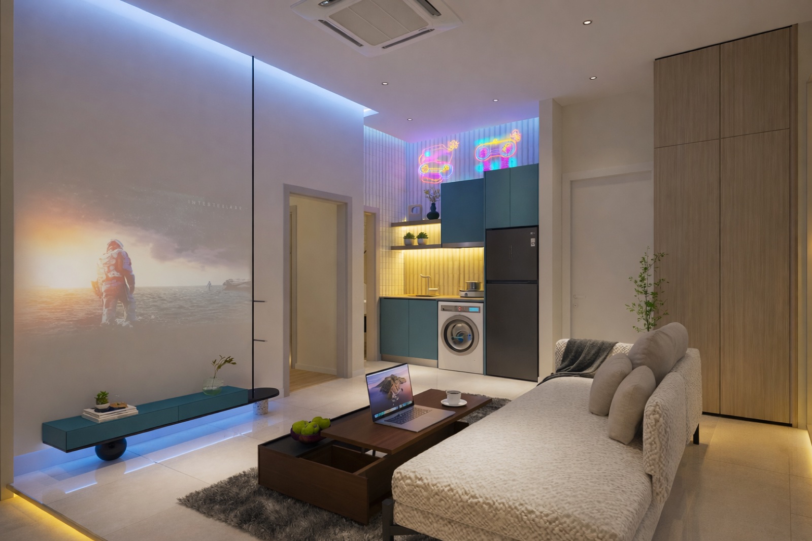 Type A compact living area at SENA Residences